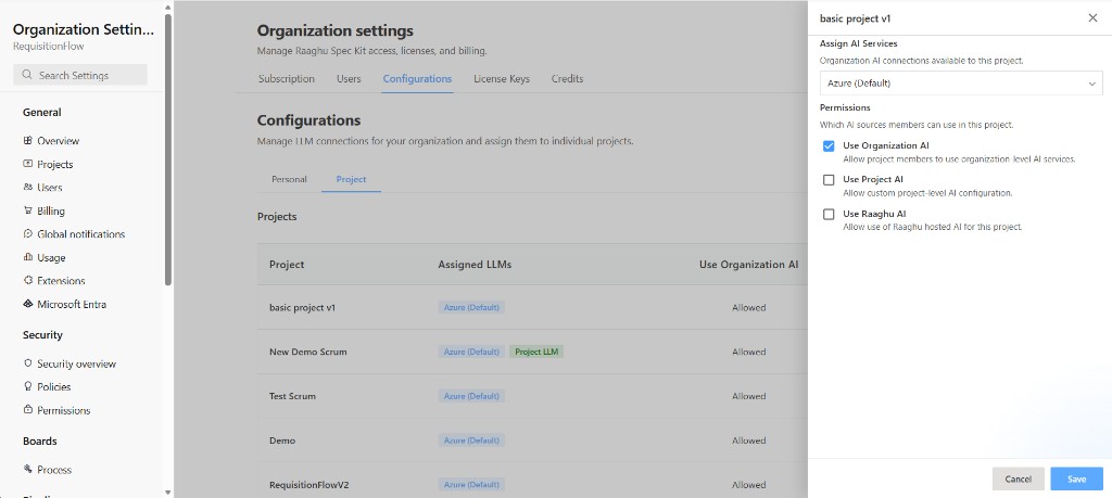 Configurations — Project settings