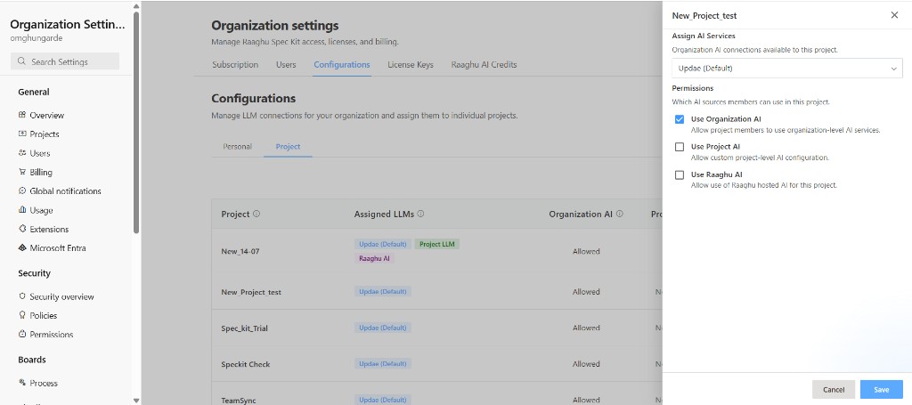 Configurations — Project settings